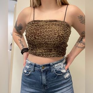 Cheetah crop top size M